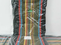 4 x tuinkussen hoge rug 75x50x50 cm groen met lijnen - afbeelding 3 van  3