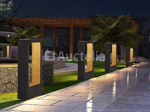4 x tuinlamp – 40 cm –7w led – 3000k warm wit – ip54 – sla-01 - afbeelding 1 van  4