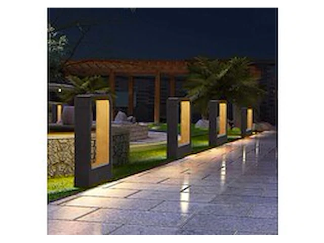 4 x tuinlamp – 40 cm –7w led – 3000k warm wit – ip54 – sla-01 - afbeelding 1 van  5