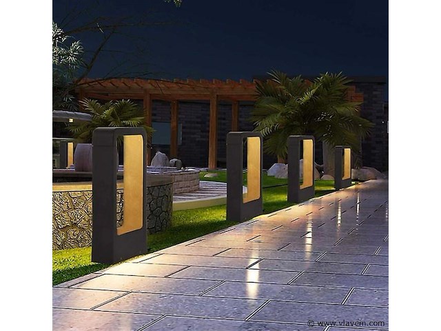4 x tuinlamp – 40 cm –7w led – 3000k warm wit – ip54 – sla-01 - afbeelding 1 van  4