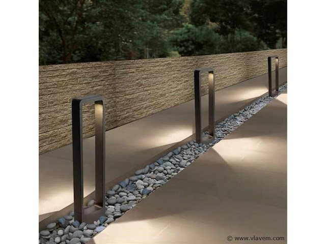 4 x tuinlamp – 60 cm – 7w led – 3000k warm wit – ip54 – zwart – sla-01 - afbeelding 5 van  5