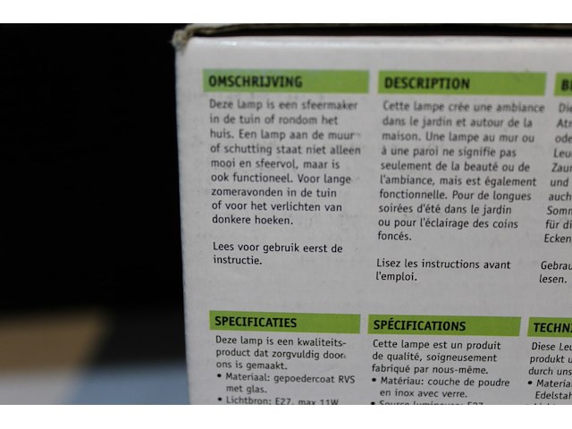 4 x tuinmuurlamp rvs - afbeelding 2 van  2