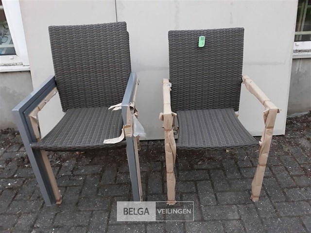 4 x tuinstoel aluminium gevlochte rotan - afbeelding 1 van  3