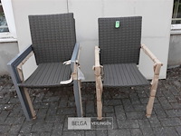 4 x tuinstoel aluminium gevlochte rotan - afbeelding 1 van  3