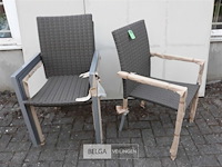 4 x tuinstoel aluminium gevlochte rotan - afbeelding 3 van  3