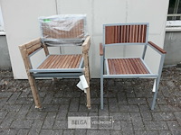 4 x tuinstoel aluminium/teak - afbeelding 1 van  3