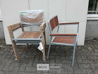 4 x tuinstoel aluminium/teak - afbeelding 3 van  3