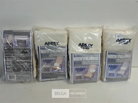 4 x tuinstoelovertrek uit badstof wit 130x60 cm - afbeelding 2 van  3