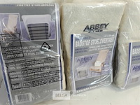 4 x tuinstoelovertrek uit badstof wit 130x60 cm - afbeelding 3 van  3