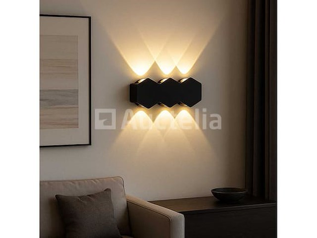 4 x tweeweg led-wandlampen – 6w – 3500k – model sw 51-3 - afbeelding 2 van  4