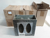 4 x vaas polyester grijs 20x20x10 cm - afbeelding 1 van  3