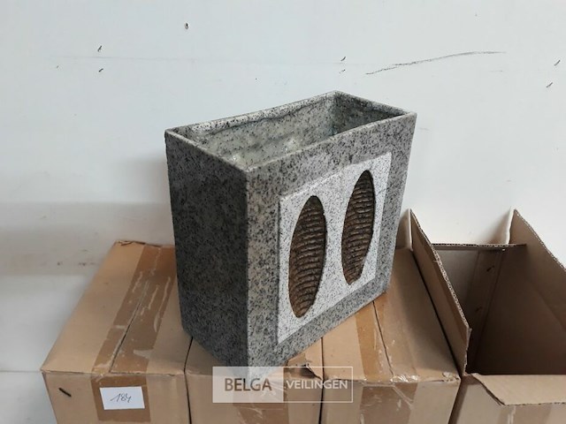 4 x vaas polyester grijs 20x20x10 cm - afbeelding 3 van  3