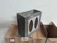 4 x vaas polyester grijs 20x20x10 cm - afbeelding 3 van  3