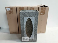 4 x vaas polyester grijs 30x15x10 cm
