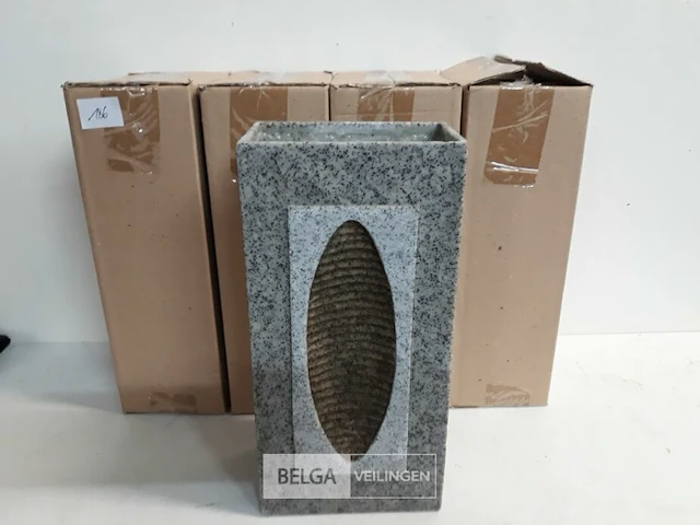 4 x vaas polyester grijs 30x15x10 cm - afbeelding 2 van  3