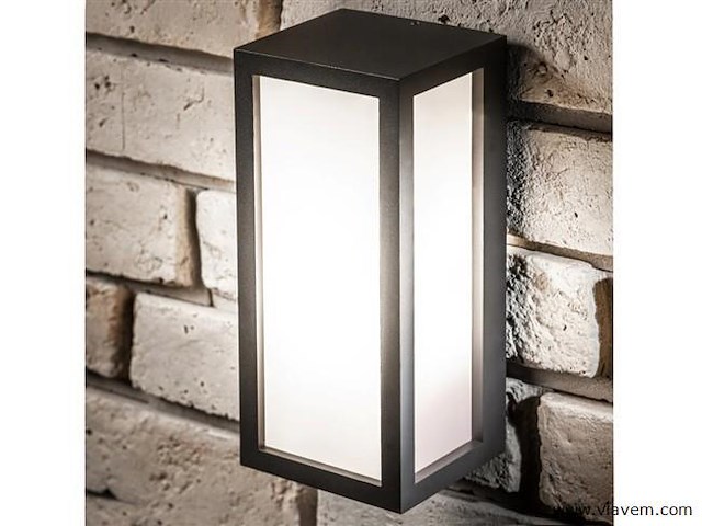 4 x vast opaal buiten wandlamp zwart - afbeelding 5 van  7