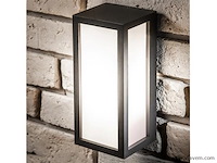 4 x vast opaal buiten wandlamp zwart - afbeelding 5 van  7