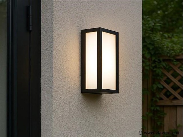 4 x vast opaal buiten wandlamp zwart - afbeelding 1 van  8