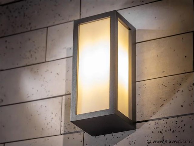 4 x vast opaal buiten wandlamp zwart - afbeelding 4 van  8