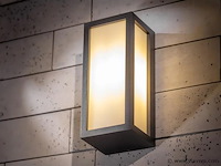 4 x vast opaal buiten wandlamp zwart - afbeelding 4 van  8