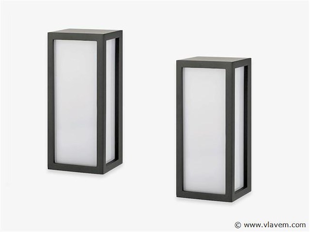4 x vast opaal buiten wandlamp zwart - afbeelding 7 van  8