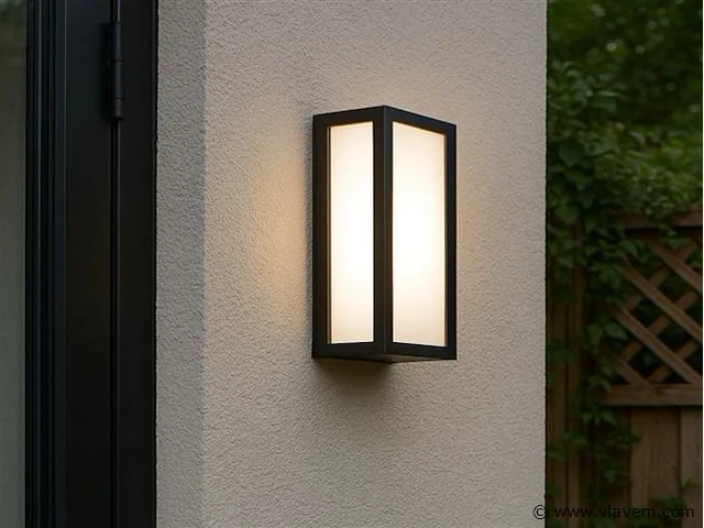 4 x vast opaal buiten wandlamp zwart - afbeelding 1 van  8