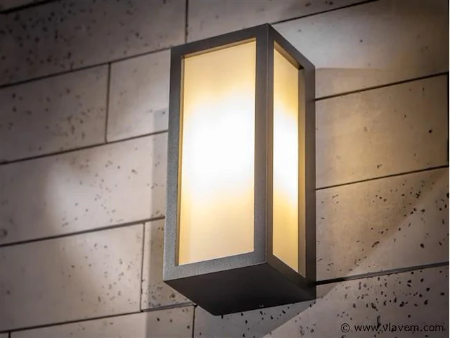 4 x vast opaal buiten wandlamp zwart - afbeelding 4 van  8