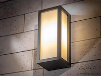 4 x vast opaal buiten wandlamp zwart - afbeelding 4 van  8