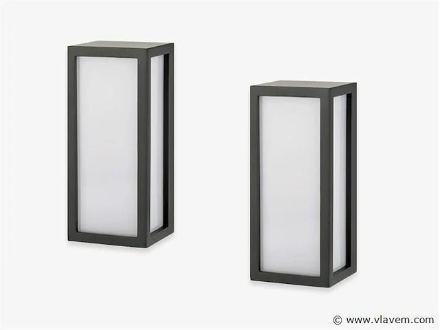 4 x vast opaal buiten wandlamp zwart - afbeelding 7 van  8