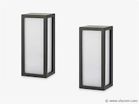 4 x vast opaal buiten wandlamp zwart - afbeelding 7 van  8
