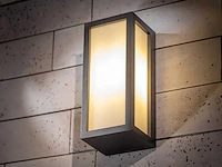 4 x vast opaal buiten wandlamp zwart - afbeelding 5 van  8