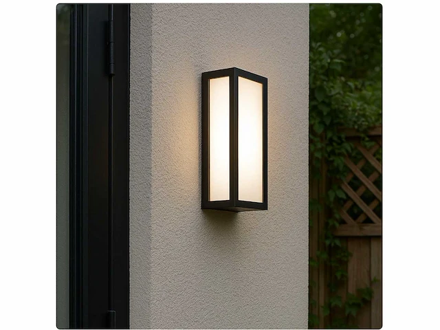 4 x vast opaal buiten wandlamp zwart - afbeelding 1 van  8