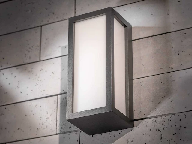 4 x vast opaal buiten wandlamp zwart - afbeelding 4 van  8