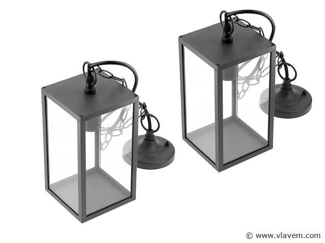 4 x venezia buiten hanglamp zwart - afbeelding 2 van  6