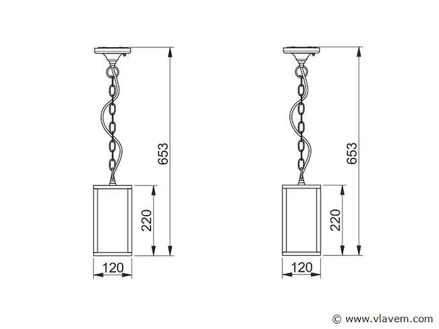 4 x venezia buiten hanglamp zwart - afbeelding 3 van  6
