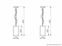 4 x venezia buiten hanglamp zwart - afbeelding 3 van  6