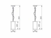 4 x venezia buiten hanglamp zwart - afbeelding 5 van  9