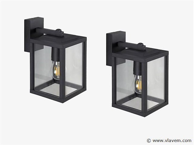 4 x veneziana buiten wandlamp zwart - afbeelding 1 van  7