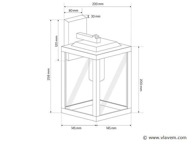 4 x veneziana buiten wandlamp zwart - afbeelding 5 van  7