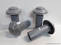4 x verluchtingsbuis pvc met kap 100mm - afbeelding 1 van  2