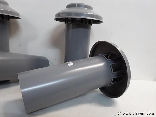 4 x verluchtingsbuis pvc met kap 100mm - afbeelding 2 van  2