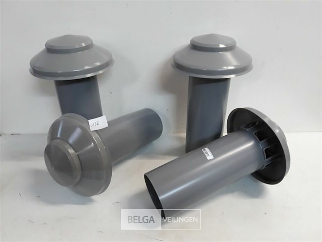 4 x verluchtingsbuis pvc met kap 100mm - afbeelding 2 van  3