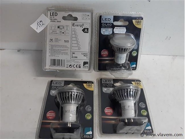 4 x vervanglamp spot gu10 3w - afbeelding 1 van  2