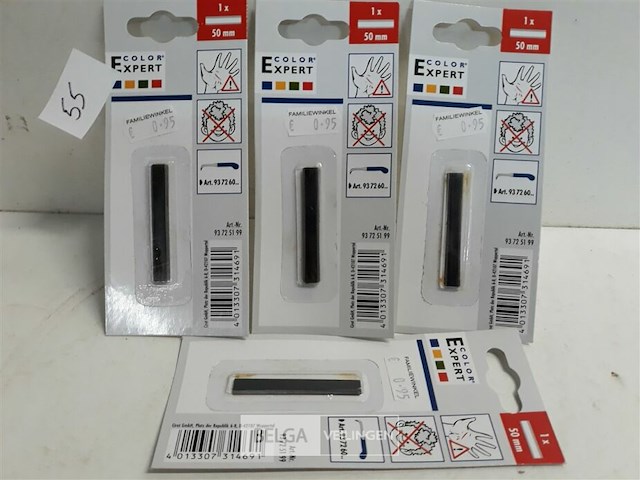 4 x vervangmes voor glaskrabber 50mm - afbeelding 1 van  3