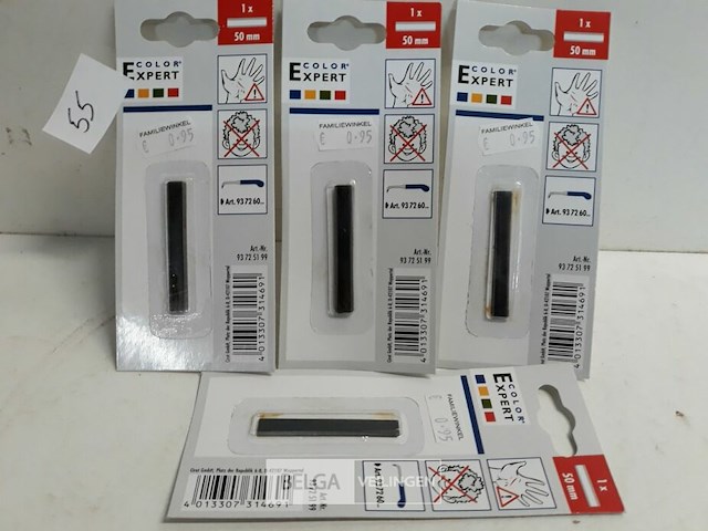 4 x vervangmes voor glaskrabber 50mm - afbeelding 2 van  3