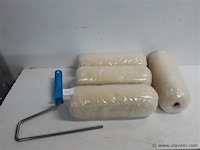 4 x vervangrol muur en plafondverf 24 cm + beugel - afbeelding 1 van  2