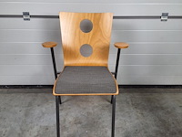 4 x vintage stoel drisag occhio van roel vandebeek voor drisag met armleuning - afbeelding 2 van  6
