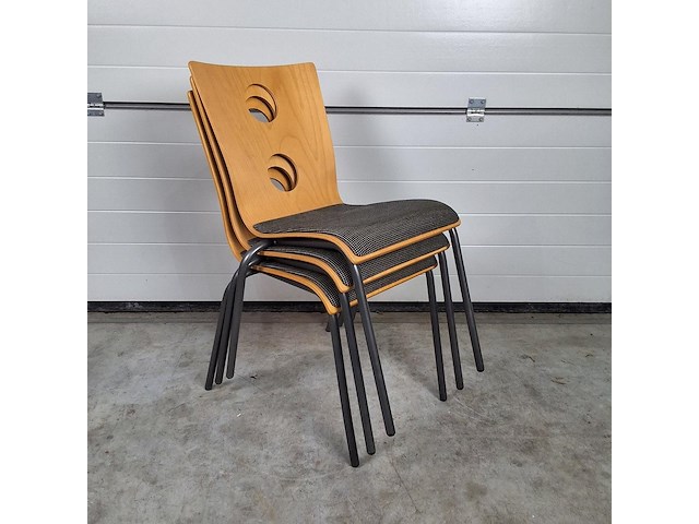 4 x vintage stoel drisag occhio van roel vandebeek voor drisag zonder armleuning - afbeelding 7 van  7