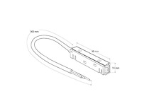 4 x voedingsconnector met kabel voor magnetische rail – 48v – zwart - afbeelding 2 van  3