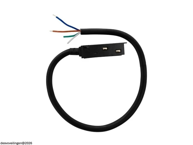 4 x voedingsconnector met kabel voor magnetische rail – 48v – zwart - afbeelding 2 van  4